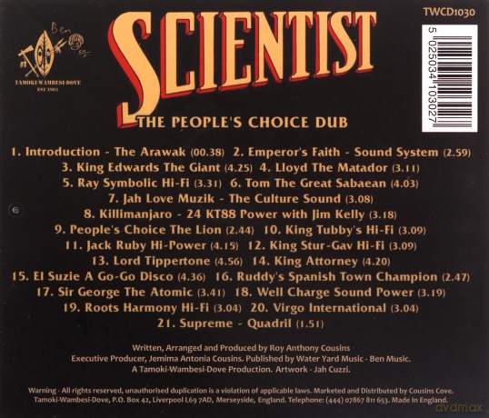 Scientist: Peoples Choice Dub [CD]