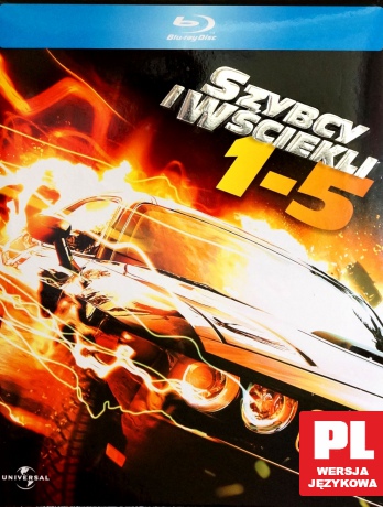 Szybcy i wściekli 1-5: Szybcy i wściekli / Za szybcy za wściekli / Tokio Drift / Szybko i wściekle / Szybka piątka [BOX] [5Blu-Ray]