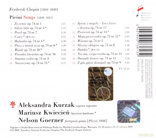 Chopin: Piesni Songs [CD]