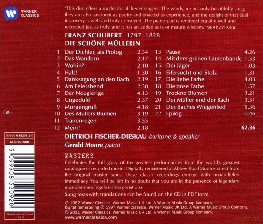 Fischer-Dieskau: Die Schone Mullerin [CD]