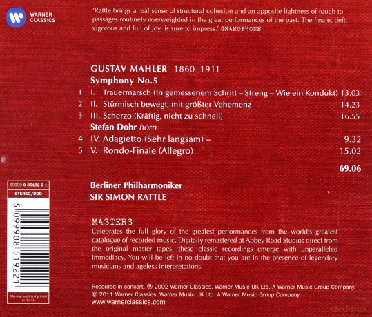 Sir Simon Rattle: Symphony No. 5 [CD]