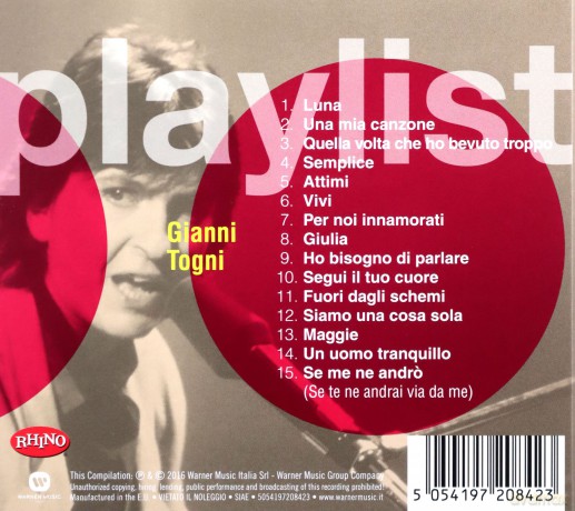 Gianni Togni: Playlist:Gianni Togni [CD]