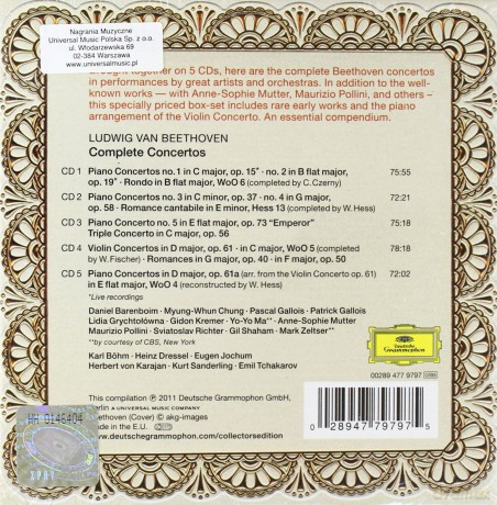 Beethoven Complete Concertos (Collectors Edition) [BOX] [5CD]