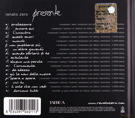 Renato Zero: Presente [CD]