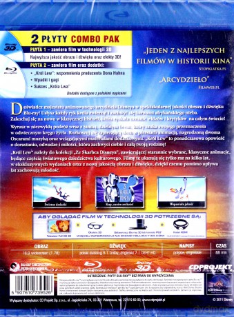 Król Lew 3D (Disney) [Blu-Ray 3D]+[Blu-Ray]