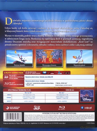 Król Lew 3D (Disney) [Blu-Ray 3D]+[Blu-Ray]