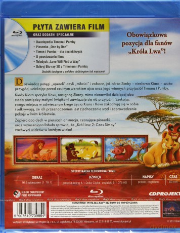 Król Lew 2: Czas Simby (Disney) [Blu-Ray] 