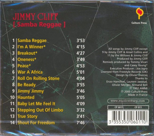Jimmy Cliff: Samba Reggae [CD]