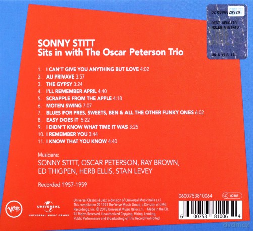 Sonny Stitt: Sits In With The Oscar Peterson Trio [CD]
