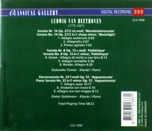 Ludwig Van Beethoven: Sonata no.14'moonlight' [CD]