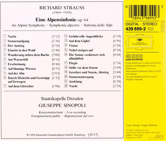 Giuseppe Sinopoli: Strauss: Eine Alpensinfonie [CD]