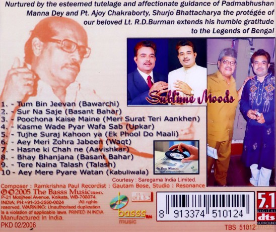 Shurjo Bhattacharya: Sublime Moods -Dts- [CD]