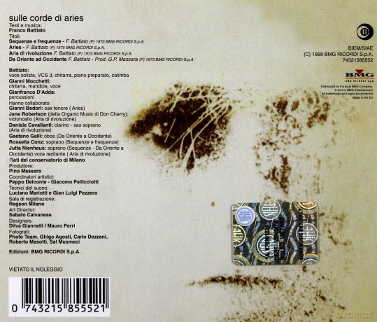 Franco Battiato: Sulle Corde Di Aries [CD]