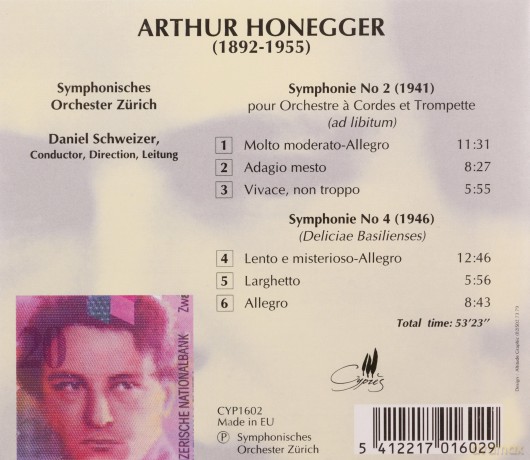 Arthur Honegger: Symphonies No. 2 and 4 [CD]