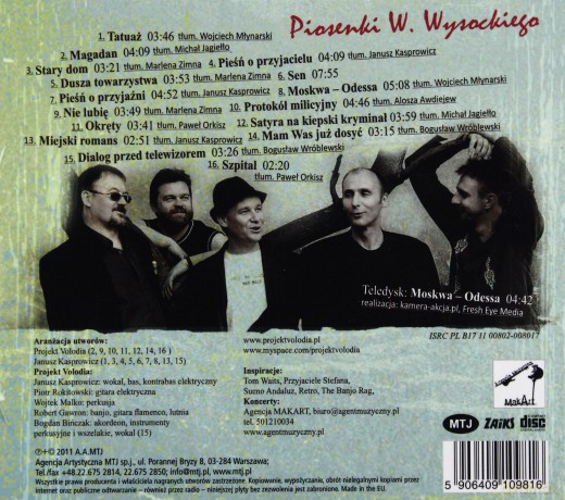 Projekt Volodia: Piosenki W. Wysockiego (digipack) [CD]