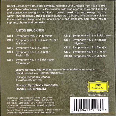 Daniel Barenboim: Bruckner 10 Symphonies (Collectors Edition) [10CD]