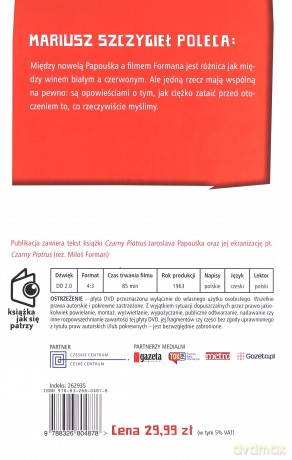 Literatura czeska Tom 05: Czarny Piotruś - Jarosłav Papoušek [KSIĄŻKA]+[DVD]