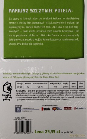 Literatura czeska Tom 07: Sklep przy głównej ulicy - Ladislav Grosman [KSIĄŻKA]+[DVD]