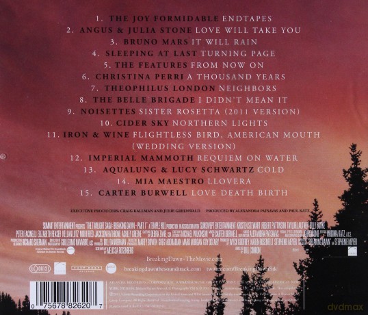 Twilight Breaking Dawn part 1 soundtrack (Zmierzch Przed Świtem część 1) [CD]