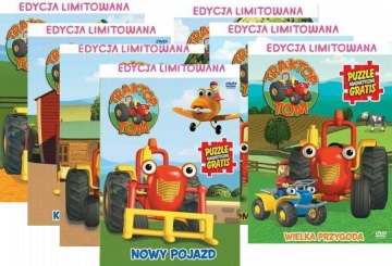 Traktor Tom: Kombajnik lata / Koncert na farmie / Nowa piłka / Nowy pojazd / Rodeo / Tom na estradzie / Wielka Przygoda Pakiet [7DVD]+[PUZZLE]