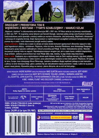 Dinozaury i Świat Prehistorii: Tom 8. Tygrys Szablozębny / Mamuci Szlak (booklet) [DVD]