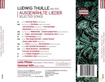 Leila Pfister: Thuille:ausgewahlte Lieder [CD]