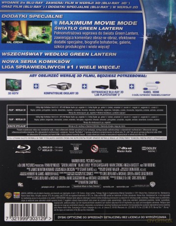 Green Lantern 3D (Zielona latarnia) [Blu-Ray]+[Blu-Ray 3D]