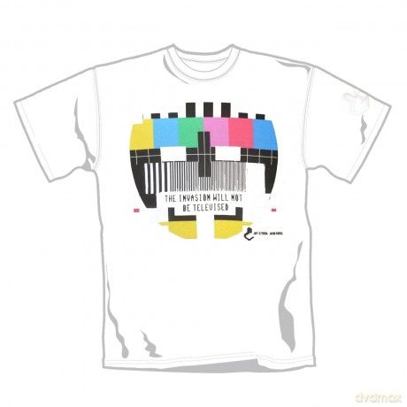 Joystick Junkies: Televised Invasion, White (S) [T-SHIRT]