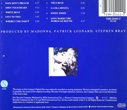 Madonna: True Blue [CD]