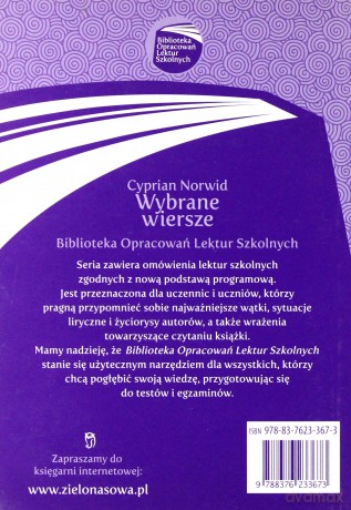 Biblioteka Opracowań Nr 1: Norwid Wybrane Wiersze [KSIĄŻKA]