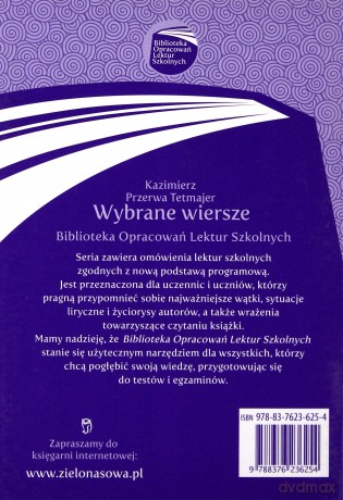 Biblioteka Opracowań Nr 12: Tetmajer Wybrane Wiersze [KSIĄŻKA]