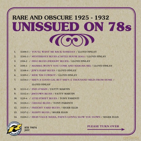 Unissued on 78s - Rare and Obscure 1925 - 1932 [CD]