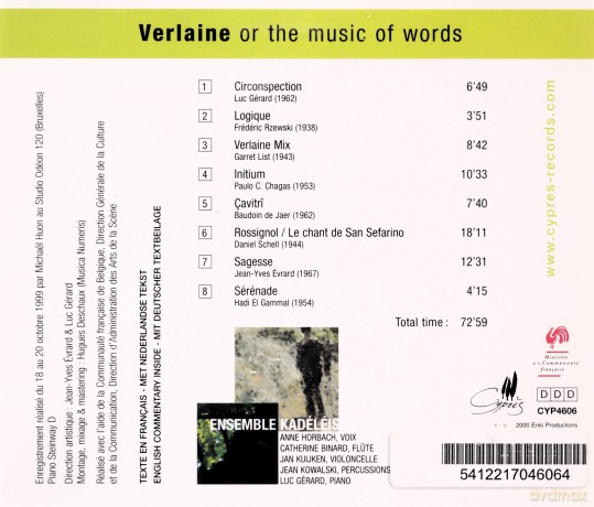 Ensemble Kadeleis: Verlaine Ou La Musique Des Mots [CD]