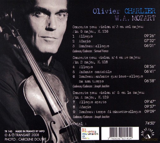 Wolfgang Amadeus Mozart: Violin Concertos No. 3, 4 & 5 [CD]