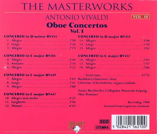 Antonio Vivaldi: Vivaldi, Antonio-Oboe Concertos vol.1 [CD]