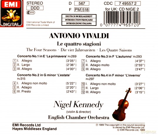 Nigel Kennedy: Vivaldi: Four Seasons [CD]