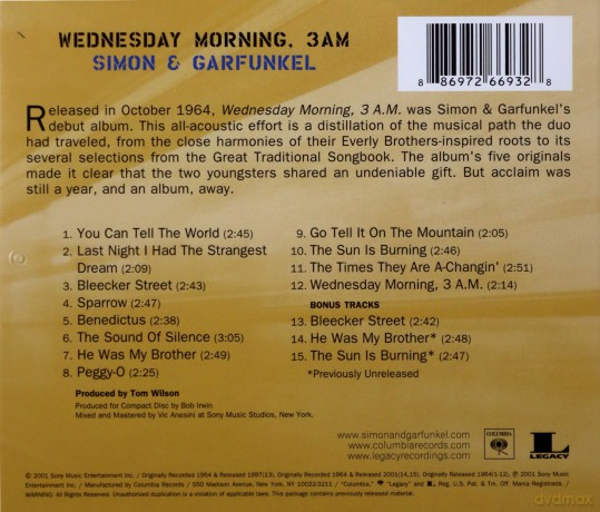 Simon & Garfunkel: Wednesday Morning 3am [CD]