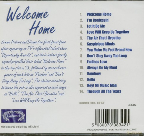 Peters and Lee: Welcome Home [CD]