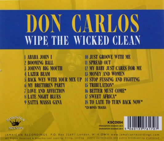 Don Carlos: Wipe The Wicked Clean [CD]