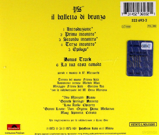 Balletto Di Bronzo: Ys [CD]