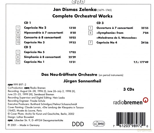 J.D. Zelenka: Zelenka: Complete Orchestral Works [3CD]