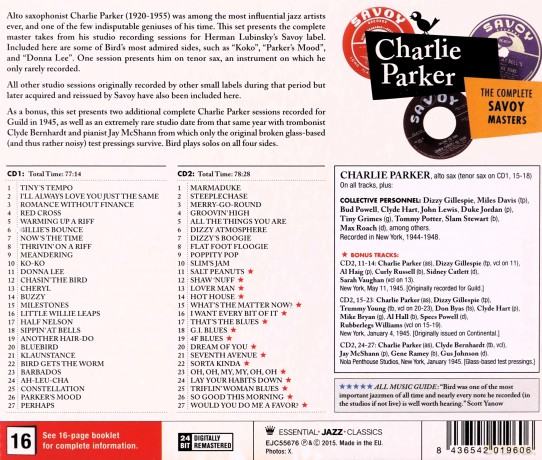 Charlie Parker: The Complete Savoy Masters [2CD]