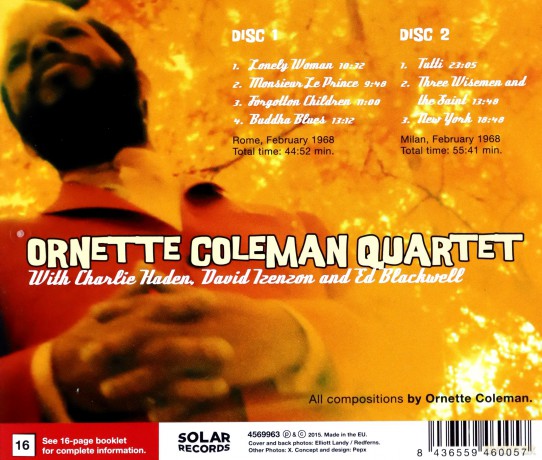 Ornette Coleman: The Love Revolution. Complete 1968 Italian Tour [2CD]
