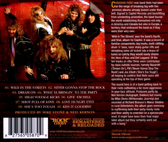 Helix: Wild In The Streets [CD]