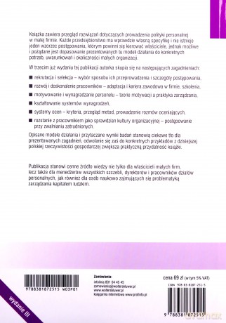 Zarządzanie personelem w małej firmie - Małgorzata Sidor-Rządkowska [KSIĄŻKA]