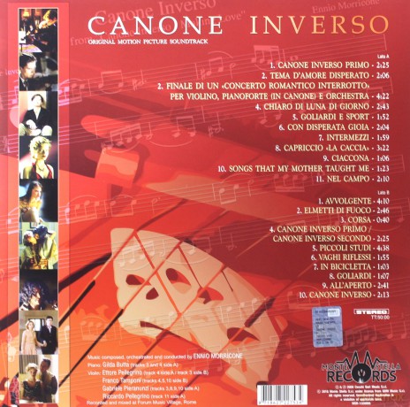 Canone Inverso soundtrack (Historia Miłosna) (Ennio Morricone) [Winyl]