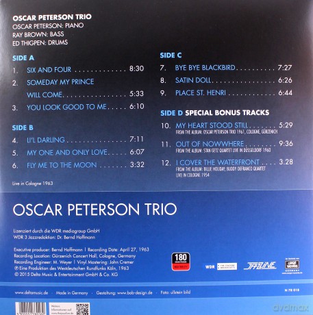 Oscar Peterson Trio: Live In Cologne 1963 [2xWinyl]