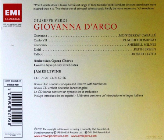 James Levine: Giovanna D'arco [3CD]
