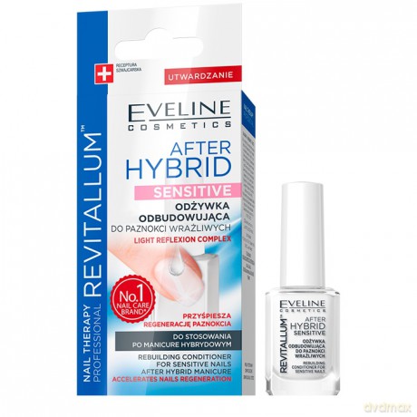 Eveline Nail Therapy Revitallum Odżywka do paznokci odbudowująca After Hybrid Sensitive 12ml