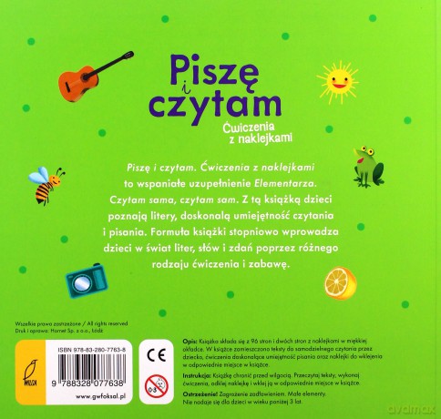 Piszę i czytam. Ćwiczenia z naklejkami [KSIĄŻKA]